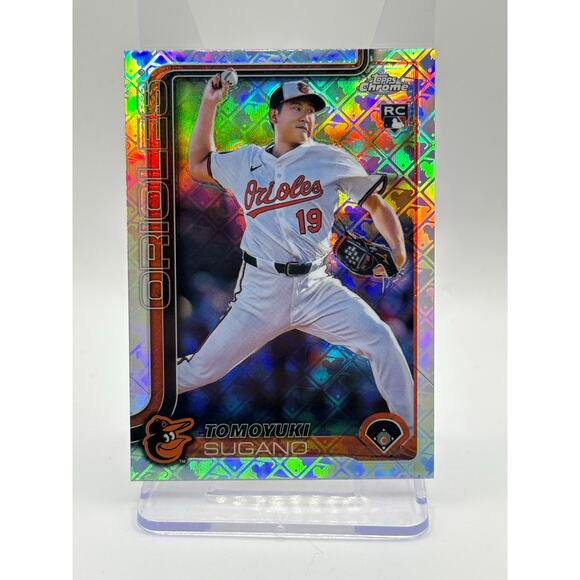 2025 Topps Chrome Logofractor Tomoyuki Sugano Rookie Refractor Orioles RC - Picture 1 of 2